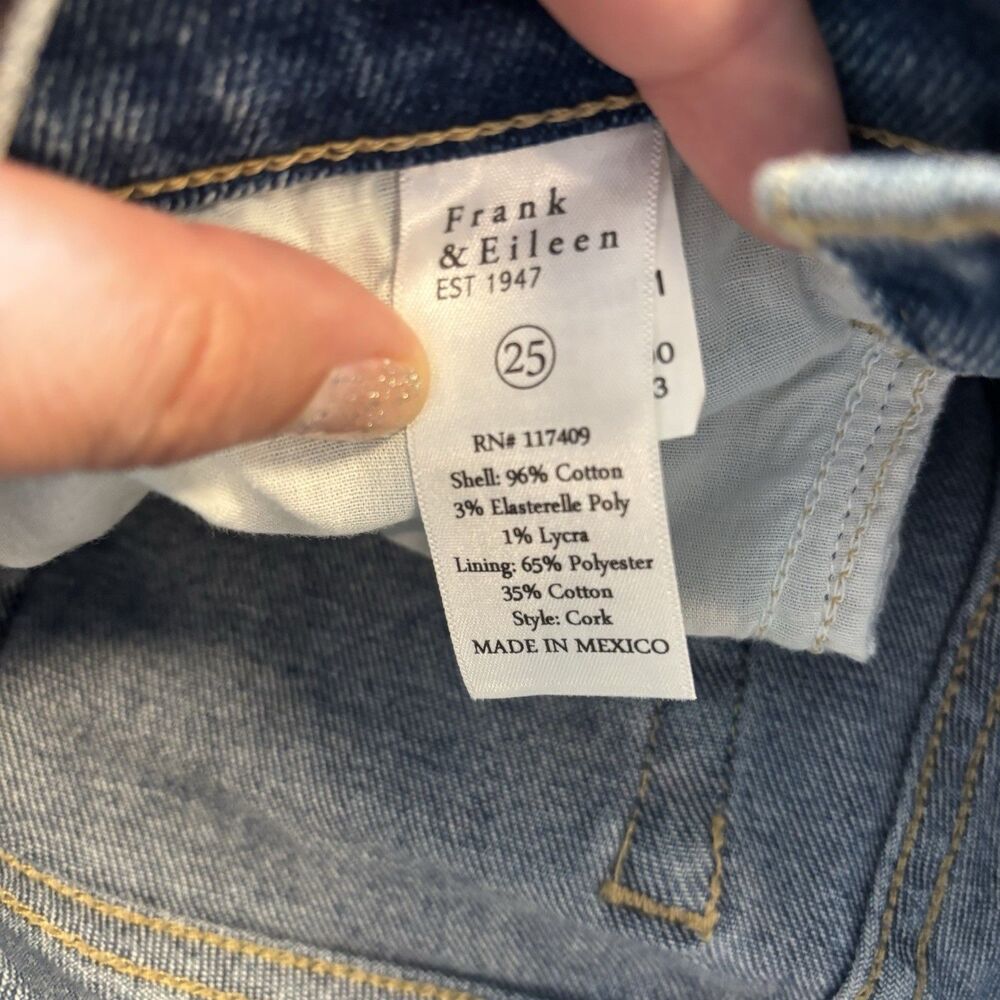 FRANK & EILEEN Cork Everyday Jeans Medium Everyday Blue SZ 25 - Picture 9 of 9